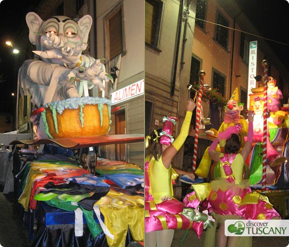 genie in the kitchen and luna park, two separate floats