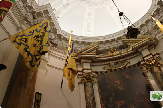 The church of the Aquila contrada where horses receive blessing