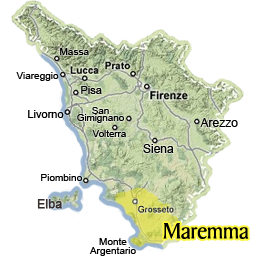 La zona della Maremma in Toscana