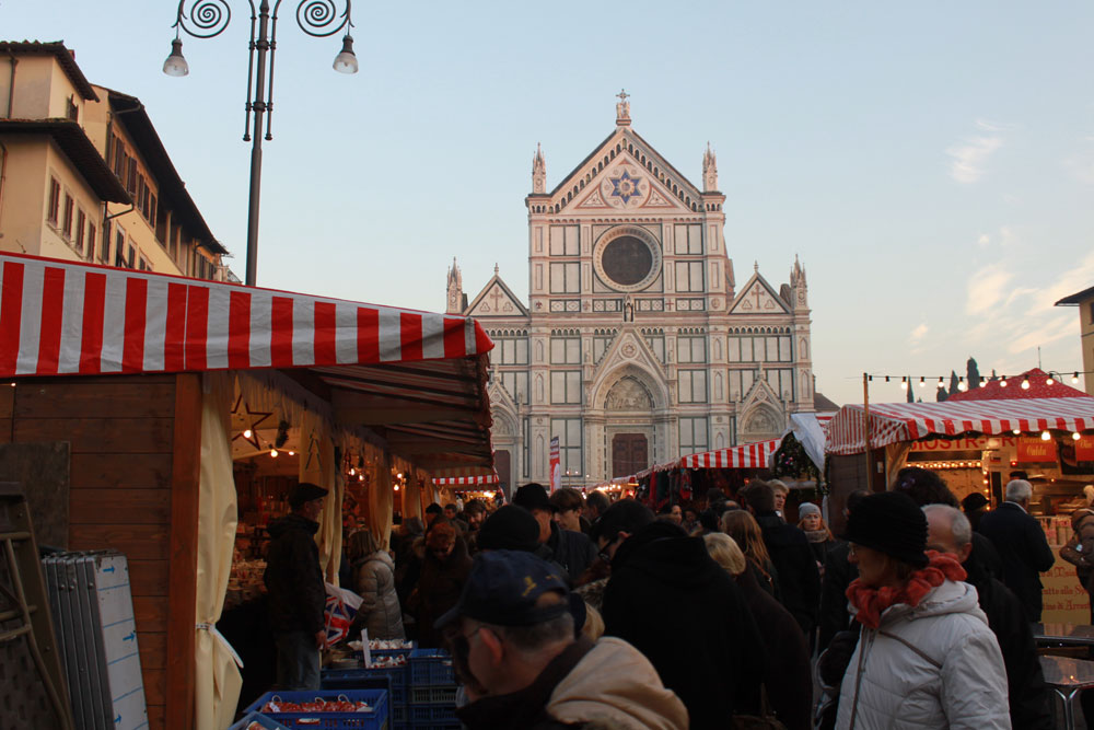 The Weinachtsmarkt in Florence, Piazza Santa Croce